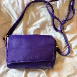 Portland Leather “Almost Perfect” Metro Purple Crossbody Bag